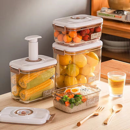 Vacuum Storage Box Sealed Grain Tank Household Fresh-Keeping Box Refrigerator Drainable Food Storage Container Kitchen Organizer