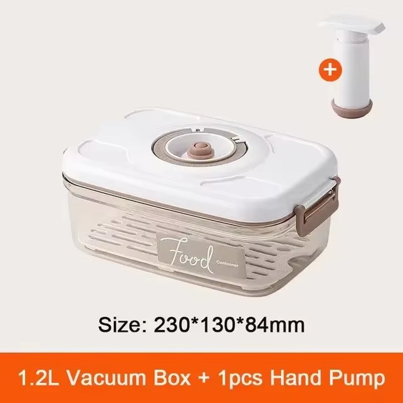 Vacuum Storage Box Sealed Grain Tank Household Fresh-Keeping Box Refrigerator Drainable Food Storage Container Kitchen Organizer