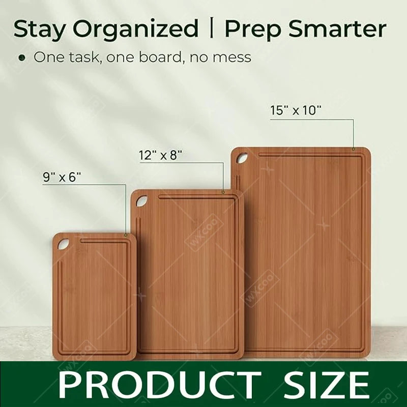 1~3Pcs Bamboo Cutting Board Set for Cut Meat Vegetable Fruits Thick Bamboo Cutting Board Multipurpose Kitchen Chopping Boards