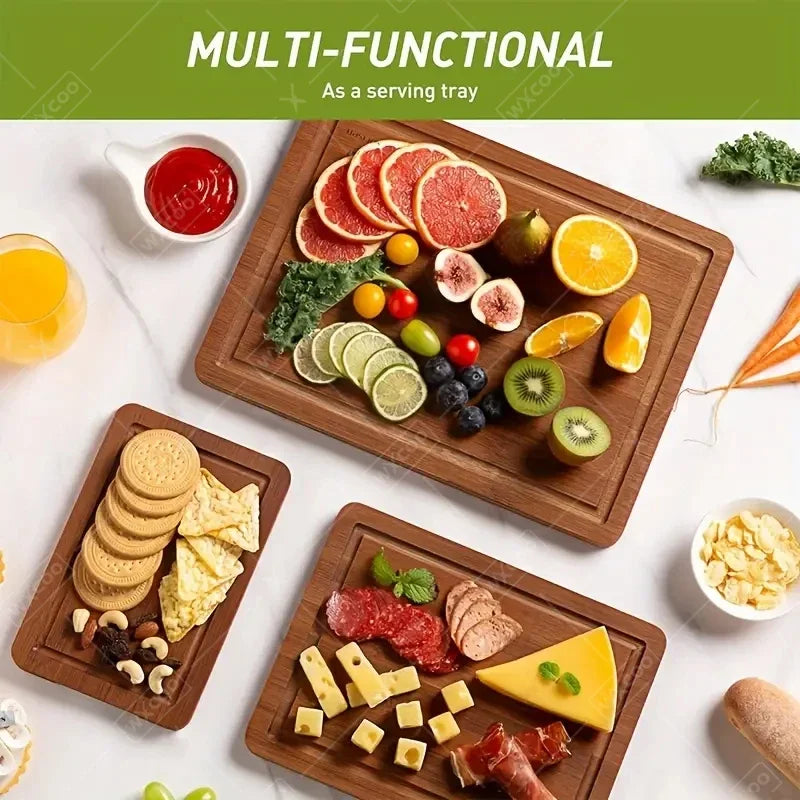 1~3Pcs Bamboo Cutting Board Set for Cut Meat Vegetable Fruits Thick Bamboo Cutting Board Multipurpose Kitchen Chopping Boards