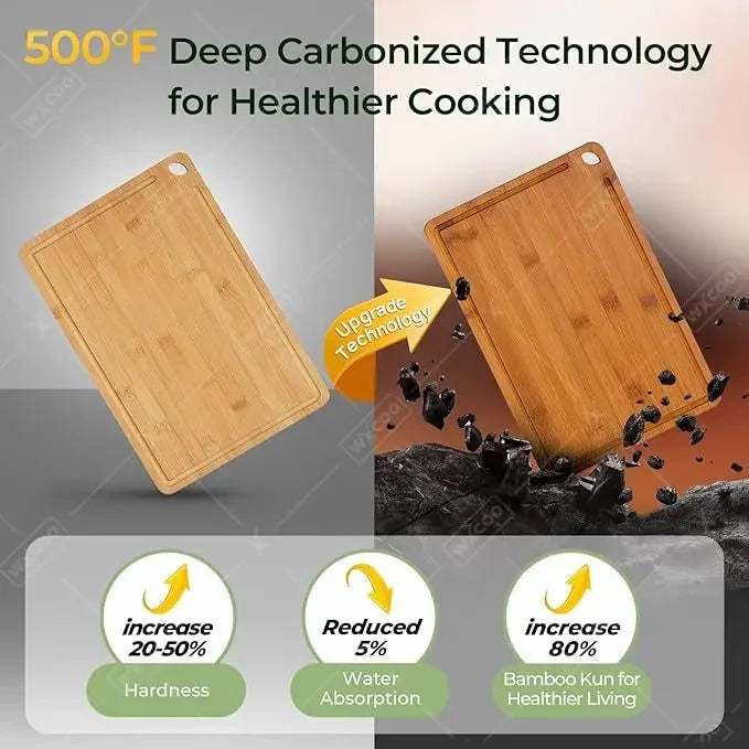 1~3Pcs Bamboo Cutting Board Set for Cut Meat Vegetable Fruits Thick Bamboo Cutting Board Multipurpose Kitchen Chopping Boards