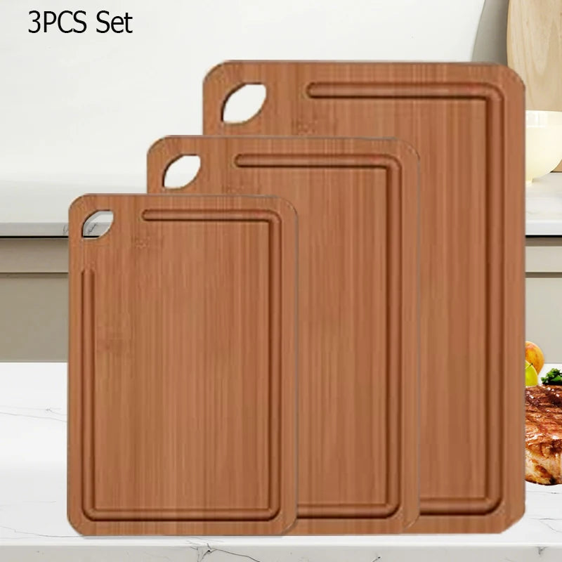 1~3Pcs Bamboo Cutting Board Set for Cut Meat Vegetable Fruits Thick Bamboo Cutting Board Multipurpose Kitchen Chopping Boards